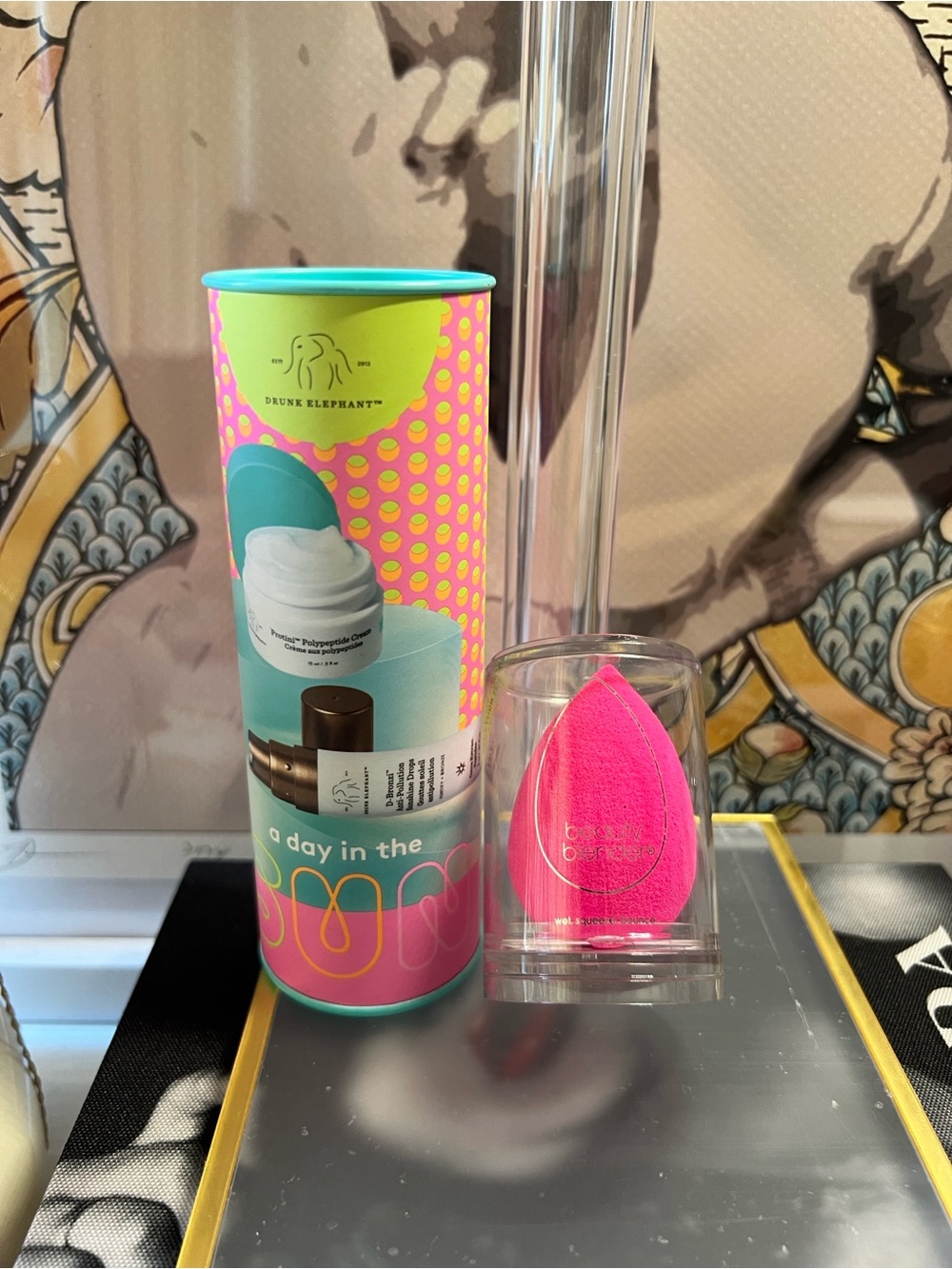 Drunk Elephant "A Day in the Sun" duo kit + Beauty Blender